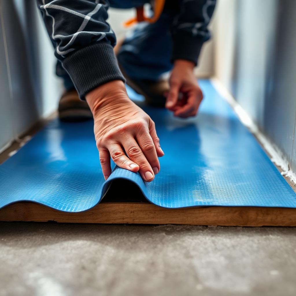 Bathroom waterproofing membrane application